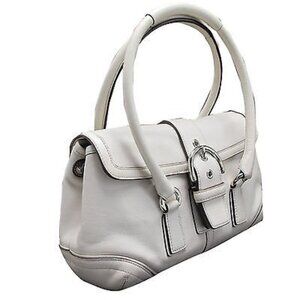 Vintage Coach Soho White Leather Handbag Purse Medium